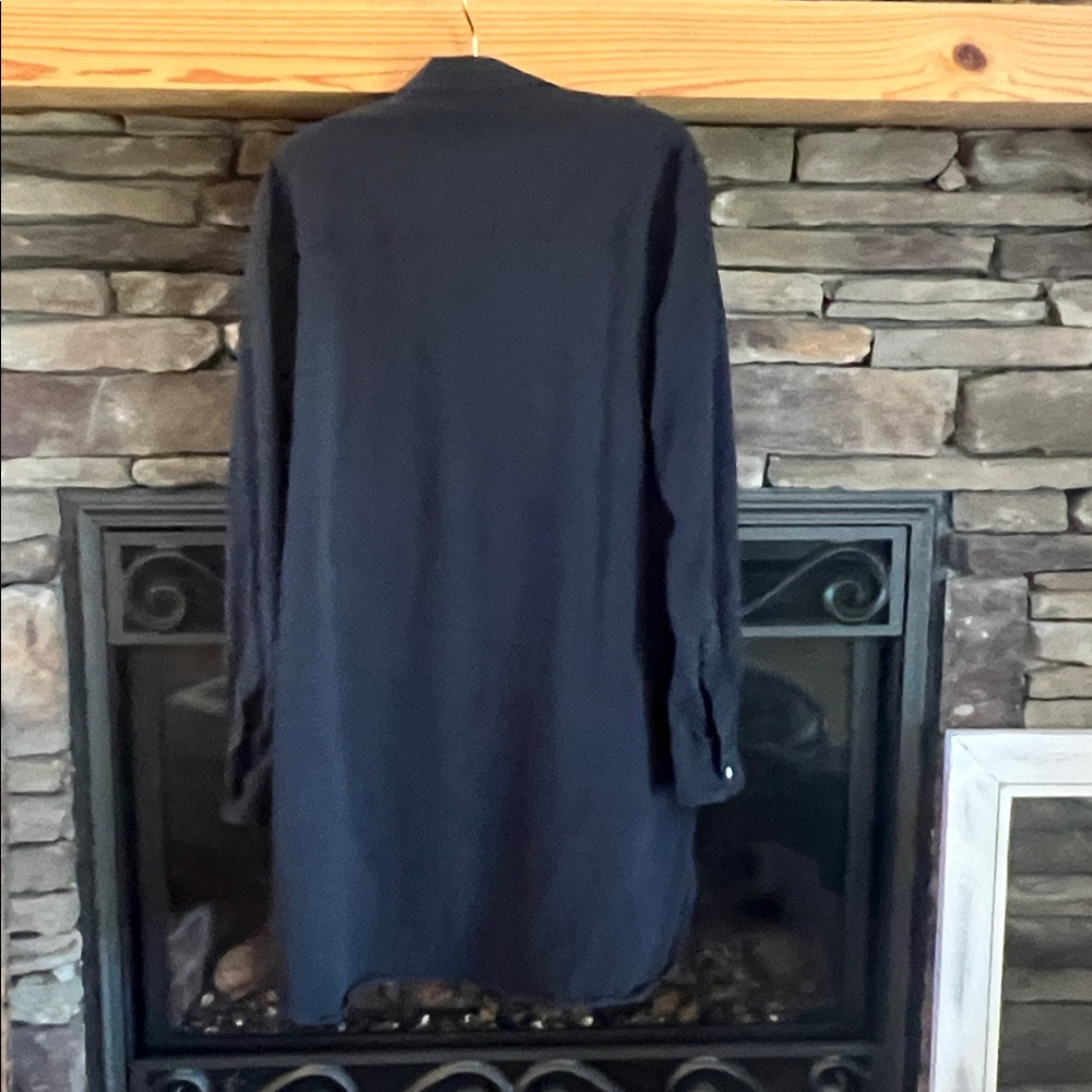 Frank & Eileen Mary Dress Heritage Jersey Black Cotton Button Down Shirt Dress M - Picture 5 of 13